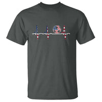 USA Soccer Heartbeat T Shirt American Flag Football Pulse