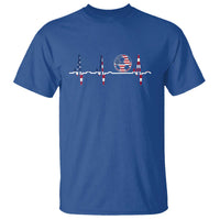 USA Soccer Heartbeat T Shirt American Flag Football Pulse