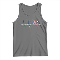 USA Soccer Heartbeat Tank Top American Flag Football Pulse