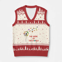 Soccer Dandelion Flower V-Neck Knit Sweater Vest The Game Of The World