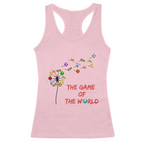 Soccer Dandelion Flower Racerback Tank Top The Game Of The World