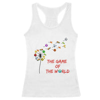 Soccer Dandelion Flower Racerback Tank Top The Game Of The World