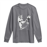 Cat Playing Soccer Long Sleeve Shirt Funny Cat Lover Gift