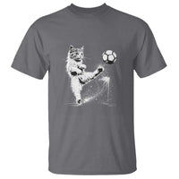 Cat Playing Soccer T Shirt Funny Cat Lover Gift