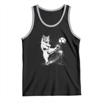Cat Playing Soccer Tank Top Funny Cat Lover Gift