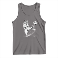 Cat Playing Soccer Tank Top Funny Cat Lover Gift