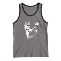 Cat Playing Soccer Tank Top Funny Cat Lover Gift