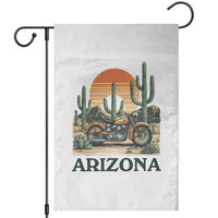 Arizona Motorcycle Garden Flag Vintage Desert Highway Rider Gift