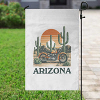 Arizona Motorcycle Garden Flag Vintage Desert Highway Rider Gift