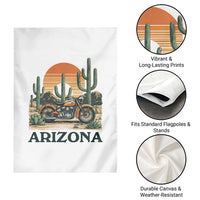 Arizona Motorcycle Garden Flag Vintage Desert Highway Rider Gift