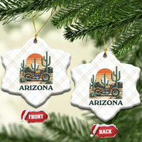 Arizona Motorcycle Ceramic Ornament Vintage Desert Highway Rider Gift