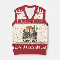 Arizona Motorcycle V-Neck Knit Sweater Vest Vintage Desert Highway Rider Gift