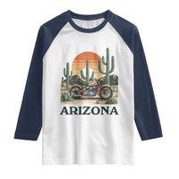 Arizona Motorcycle Raglan Shirt Vintage Desert Highway Rider Gift