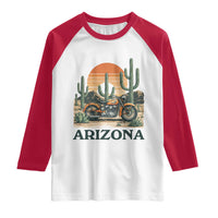 Arizona Motorcycle Raglan Shirt Vintage Desert Highway Rider Gift