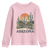 Arizona Motorcycle Youth Sweatshirt Vintage Desert Highway Rider Gift