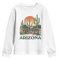 Arizona Motorcycle Youth Sweatshirt Vintage Desert Highway Rider Gift