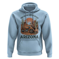 Vintage Arizona Motorcycle Rider Hoodie Desert Cactus Grand Canyon State
