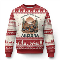 Vintage Arizona Motorcycle Rider Ugly Christmas Sweater Desert Cactus Grand Canyon State