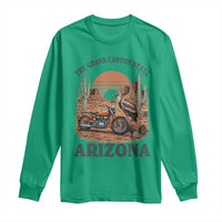 Vintage Arizona Motorcycle Rider Long Sleeve Shirt Desert Cactus Grand Canyon State