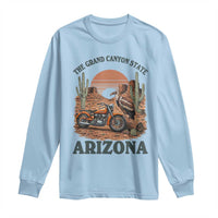 Vintage Arizona Motorcycle Rider Long Sleeve Shirt Desert Cactus Grand Canyon State