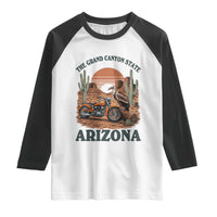 Vintage Arizona Motorcycle Rider Raglan Shirt Desert Cactus Grand Canyon State