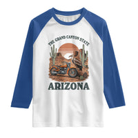 Vintage Arizona Motorcycle Rider Raglan Shirt Desert Cactus Grand Canyon State