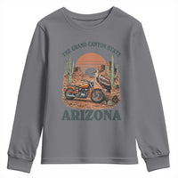 Vintage Arizona Motorcycle Rider Youth Sweatshirt Desert Cactus Grand Canyon State