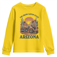 Vintage Arizona Motorcycle Rider Youth Sweatshirt Desert Cactus Grand Canyon State