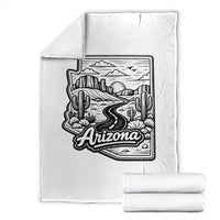 Vintage Arizona Pride Throw Blanket Cactus Desert Western Landscape