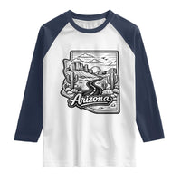 Vintage Arizona Pride Raglan Shirt Cactus Desert Western Landscape