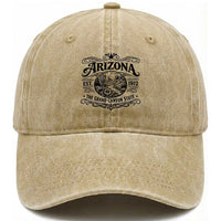 Arizona Desert Wanderlust Washed Cotton Baseball Cap Vintage Grand Canyon State Est 1912