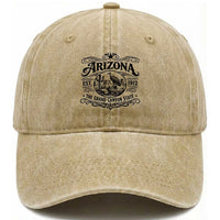 Vintage Arizona Cactus Desert Canyon Western 1912 Washed Cotton Baseball Cap