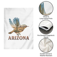 Arizona Desert Wren Bird Garden Flag Cactus Landscape Rustic Western