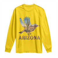 Arizona Desert Wren Bird Long Sleeve Shirt Cactus Landscape Rustic Western