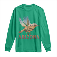 Arizona Desert Wren Bird Long Sleeve Shirt Cactus Landscape Rustic Western