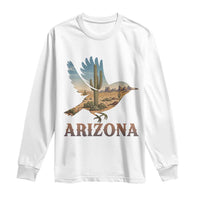 Arizona Desert Wren Bird Long Sleeve Shirt Cactus Landscape Rustic Western