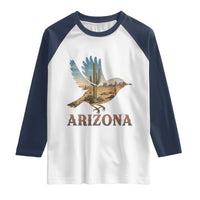 Arizona Desert Wren Bird Raglan Shirt Cactus Landscape Rustic Western