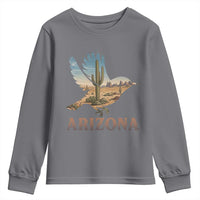 Arizona Desert Wren Bird Youth Sweatshirt Cactus Landscape Rustic Western