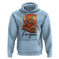 Arizona Map Blooming Cactus Flowers Gift Hoodie