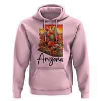 Arizona Map Blooming Cactus Flowers Gift Hoodie