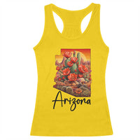 Arizona Map Blooming Cactus Flowers Gift Racerback Tank Top