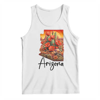 Arizona Map Blooming Cactus Flowers Gift Tank Top