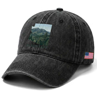 San Francisco Peaks Flagstaff Arizona Washed Cotton Baseball Cap Vintage Mountain Landscape Gift