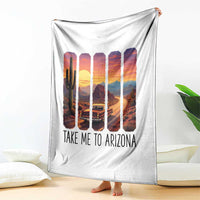 Arizona Desert Cactus Western Adventure Throw Blanket Take Me To AZ