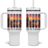 Arizona Desert Cactus Western Adventure Tumbler With Handle Take Me To AZ