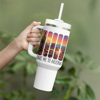 Arizona Desert Cactus Western Adventure Tumbler With Handle Take Me To AZ