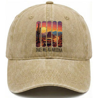 Arizona Desert Cactus Western Adventure Washed Cotton Baseball Cap Take Me To AZ