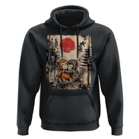 Vintage Japanese Ukiyoe Punch Baby Monkey Hoodie Kawaii Animal Gift