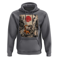 Vintage Japanese Ukiyoe Punch Baby Monkey Hoodie Kawaii Animal Gift