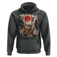 Vintage Japanese Ukiyoe Punch Baby Monkey Hoodie Kawaii Animal Gift